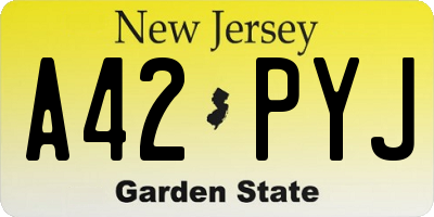 NJ license plate A42PYJ