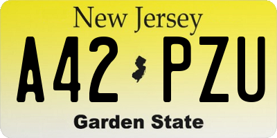 NJ license plate A42PZU