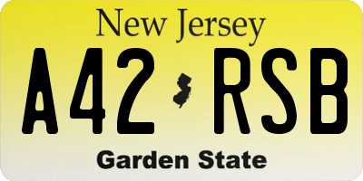 NJ license plate A42RSB