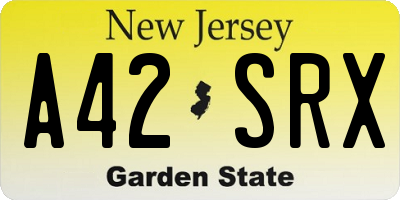 NJ license plate A42SRX