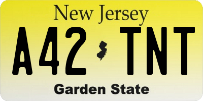 NJ license plate A42TNT
