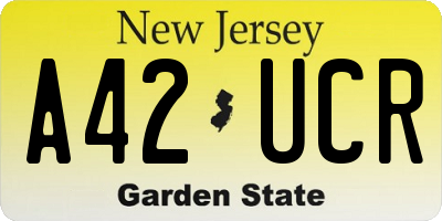 NJ license plate A42UCR