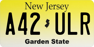 NJ license plate A42ULR