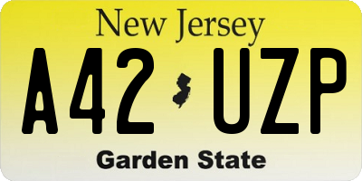 NJ license plate A42UZP