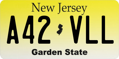 NJ license plate A42VLL