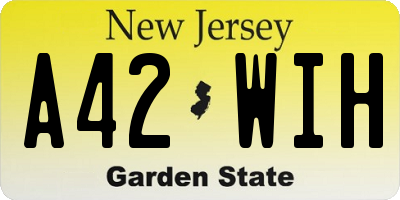 NJ license plate A42WIH