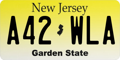 NJ license plate A42WLA