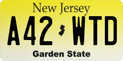 NJ license plate A42WTD