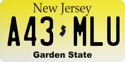 NJ license plate A43MLU