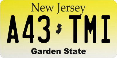 NJ license plate A43TMI