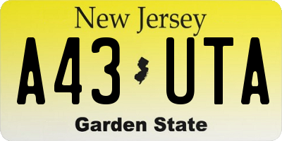 NJ license plate A43UTA