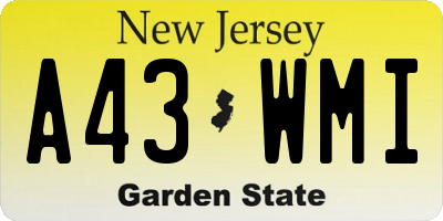 NJ license plate A43WMI