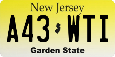 NJ license plate A43WTI