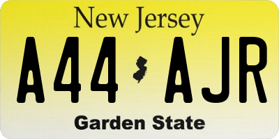NJ license plate A44AJR