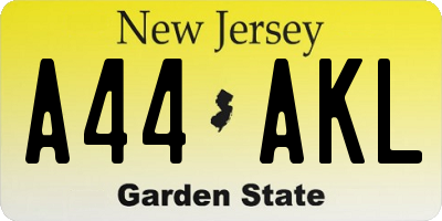 NJ license plate A44AKL