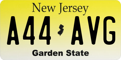 NJ license plate A44AVG
