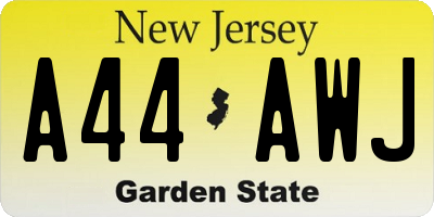 NJ license plate A44AWJ