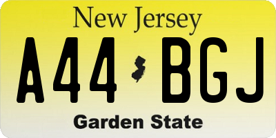 NJ license plate A44BGJ