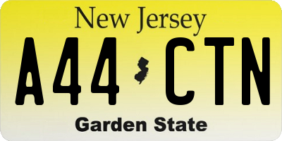 NJ license plate A44CTN