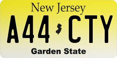 NJ license plate A44CTY