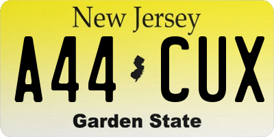 NJ license plate A44CUX