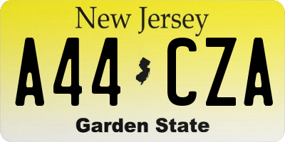 NJ license plate A44CZA