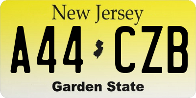 NJ license plate A44CZB