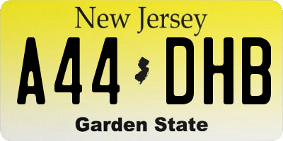 NJ license plate A44DHB