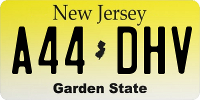 NJ license plate A44DHV