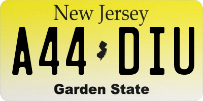 NJ license plate A44DIU
