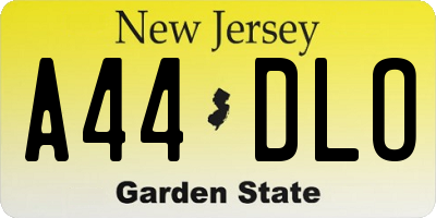 NJ license plate A44DLO
