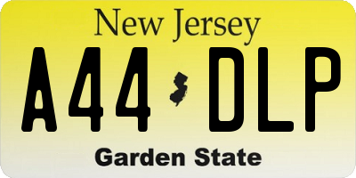 NJ license plate A44DLP