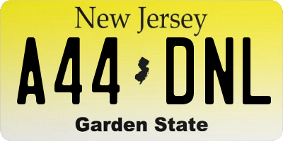 NJ license plate A44DNL
