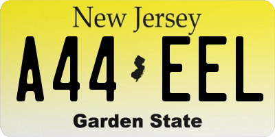 NJ license plate A44EEL