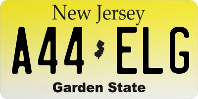 NJ license plate A44ELG