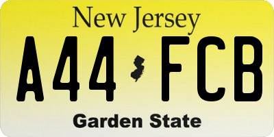 NJ license plate A44FCB