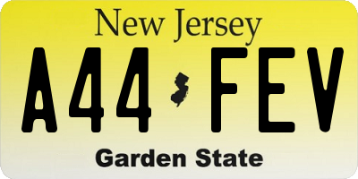 NJ license plate A44FEV