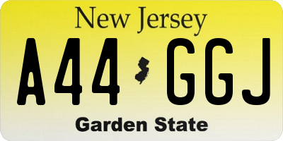 NJ license plate A44GGJ