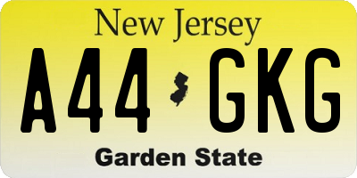 NJ license plate A44GKG
