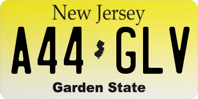 NJ license plate A44GLV