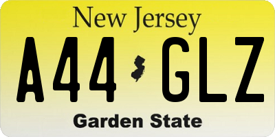 NJ license plate A44GLZ