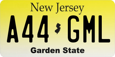NJ license plate A44GML