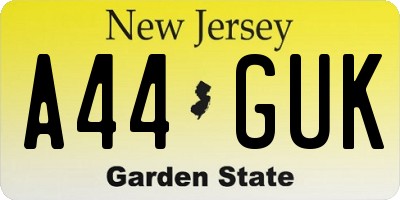 NJ license plate A44GUK