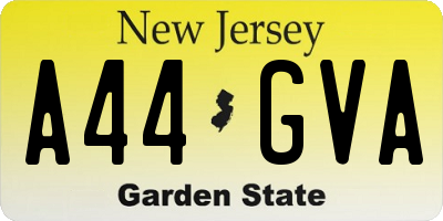 NJ license plate A44GVA