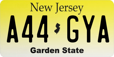 NJ license plate A44GYA
