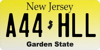 NJ license plate A44HLL