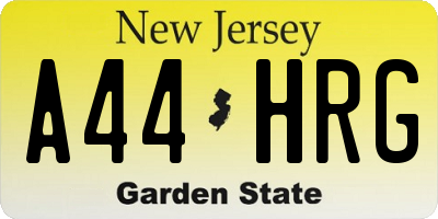 NJ license plate A44HRG