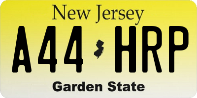 NJ license plate A44HRP