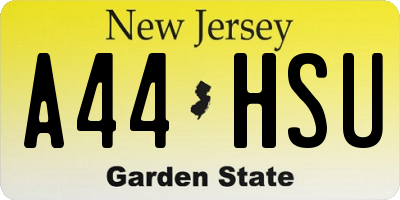 NJ license plate A44HSU