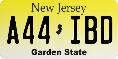 NJ license plate A44IBD